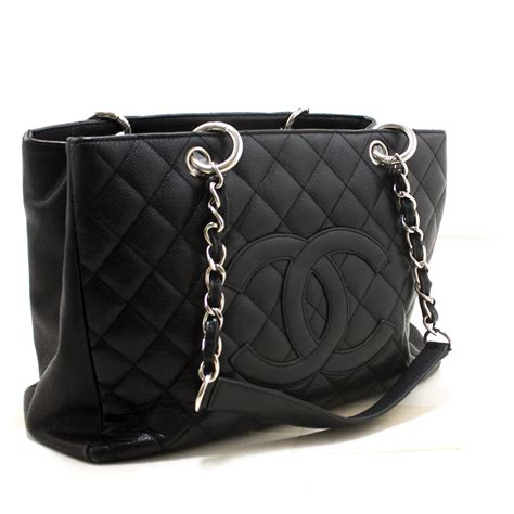 chanel black chain tote bag|chanel shopping tote price.